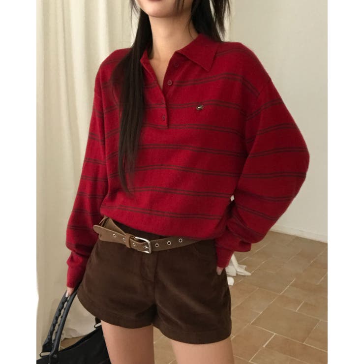 ダブルストライプ襟付きニット nt1309 | BEIDELLI | 詳細画像12 