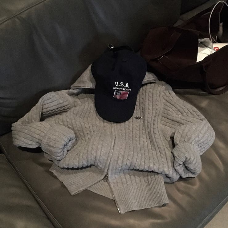 ペンダント付き、ケーブルニットジップアップ jp1177 | BEIDELLI | 詳細画像5 