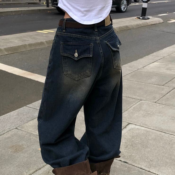 シアリング、バックポケットデニムワイドパンツ pt1427 | BEIDELLI | 詳細画像9 