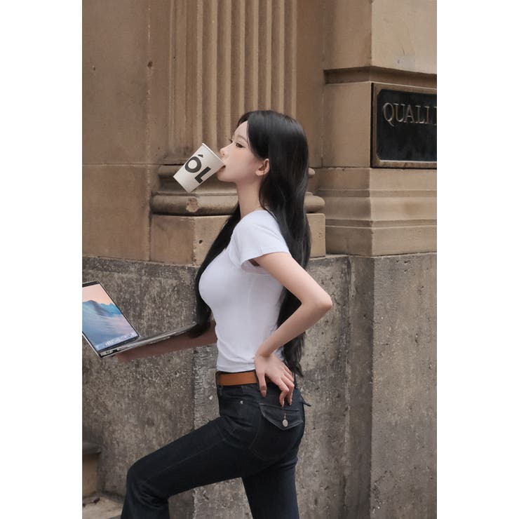 ペア、バックポケットフレアデニムパンツ pt1450 | BEIDELLI | 詳細画像5 