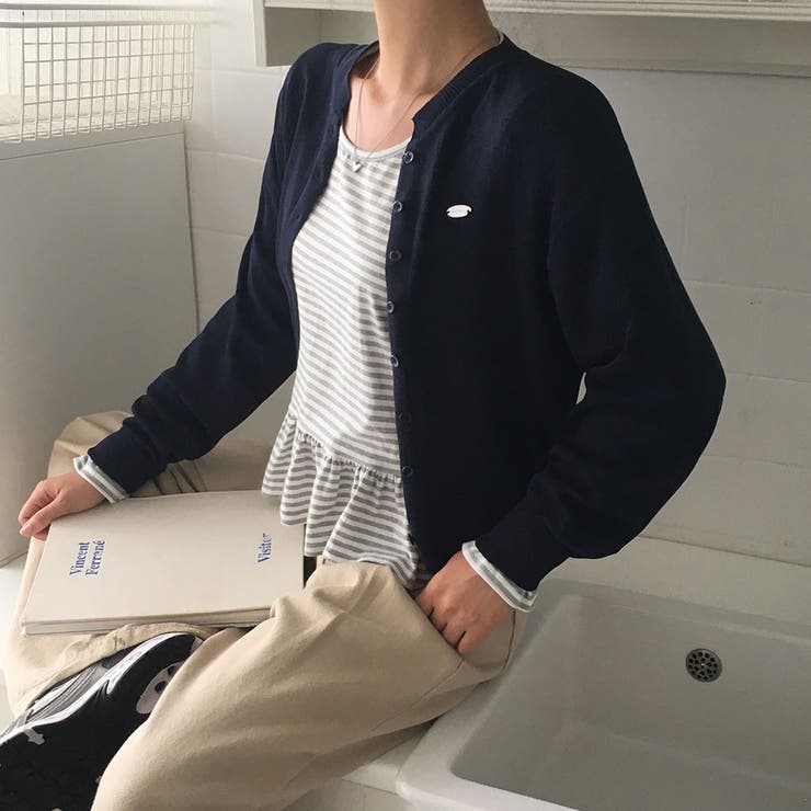 ウーブ、ボーダーフリル長袖Tシャツ ts1436 | BEIDELLI | 詳細画像4 