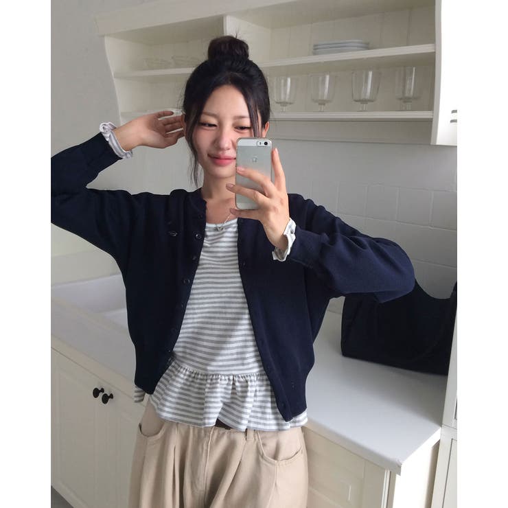 ウーブ、ボーダーフリル長袖Tシャツ ts1436 | BEIDELLI | 詳細画像2 