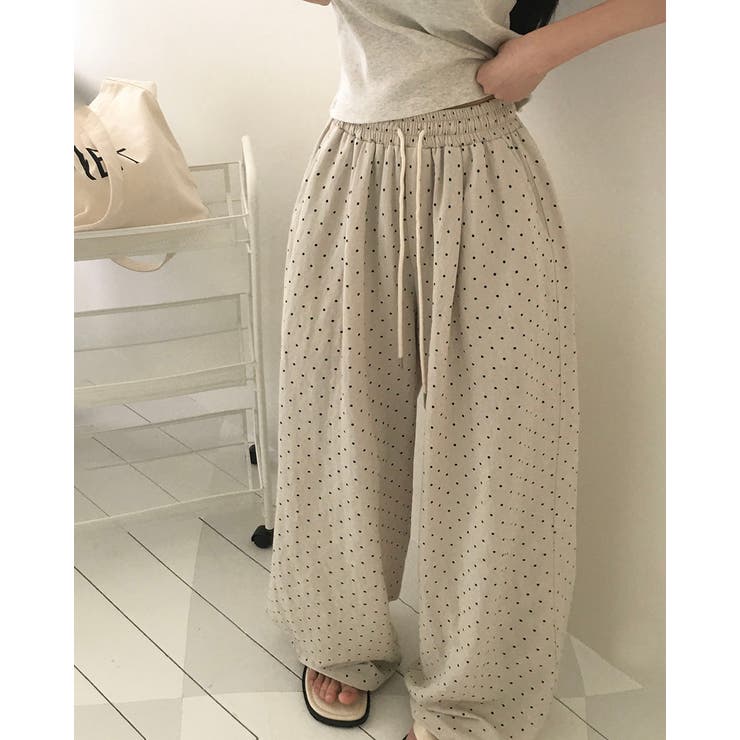 ドット、ピンタックワイドパンツ pt1466 | BEIDELLI | 詳細画像2 