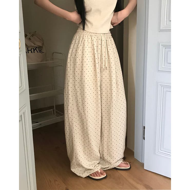 ドット、ピンタックワイドパンツ pt1466 | BEIDELLI | 詳細画像4 