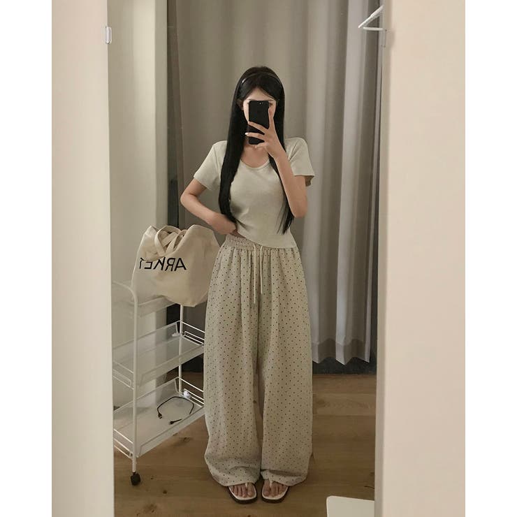 ドット、ピンタックワイドパンツ pt1466 | BEIDELLI | 詳細画像5 