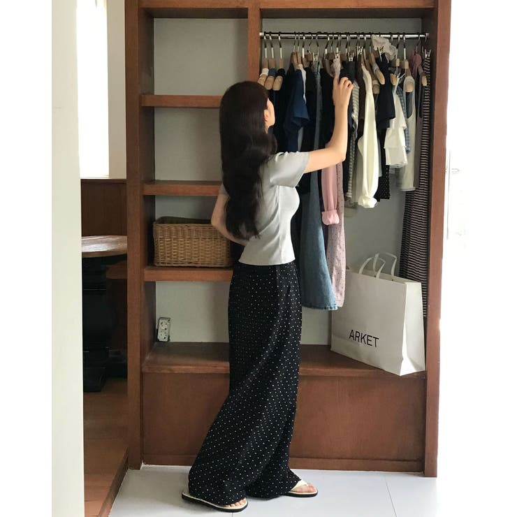 ドット、ピンタックワイドパンツ pt1466 | BEIDELLI | 詳細画像7 