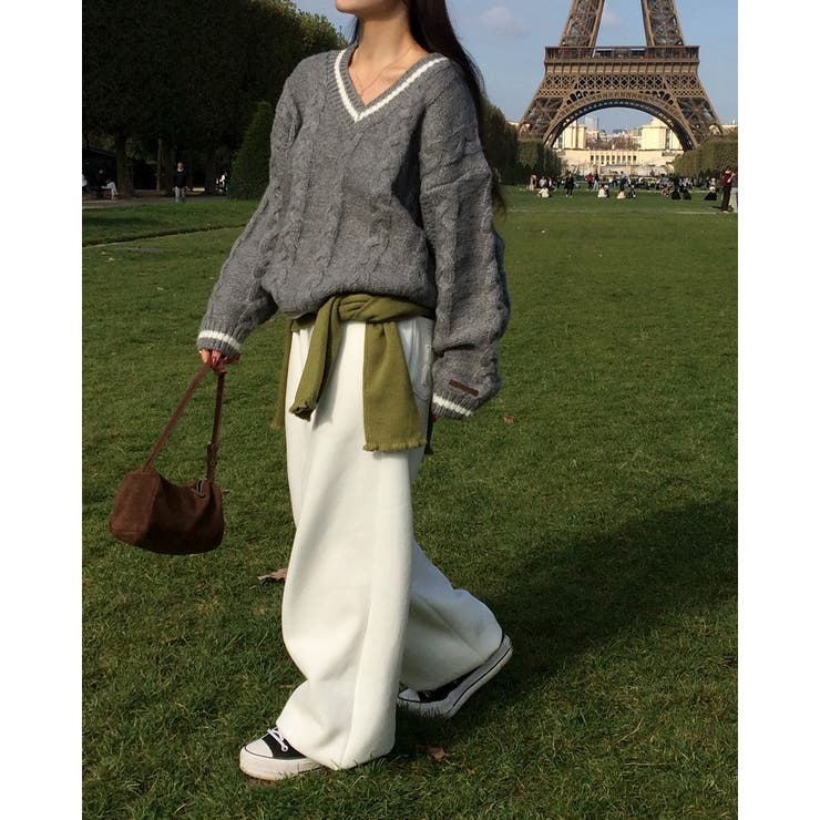 バゲット ケーブル オーバーフィット Vネック ニット nt1310 | BEIDELLI | 詳細画像4 