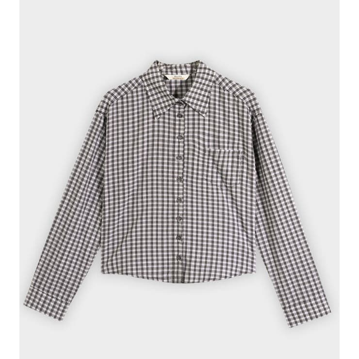 ホワイト | ピッピ、 スリムチェックシャツ・ブラウス bs1176 | BEIDELLI