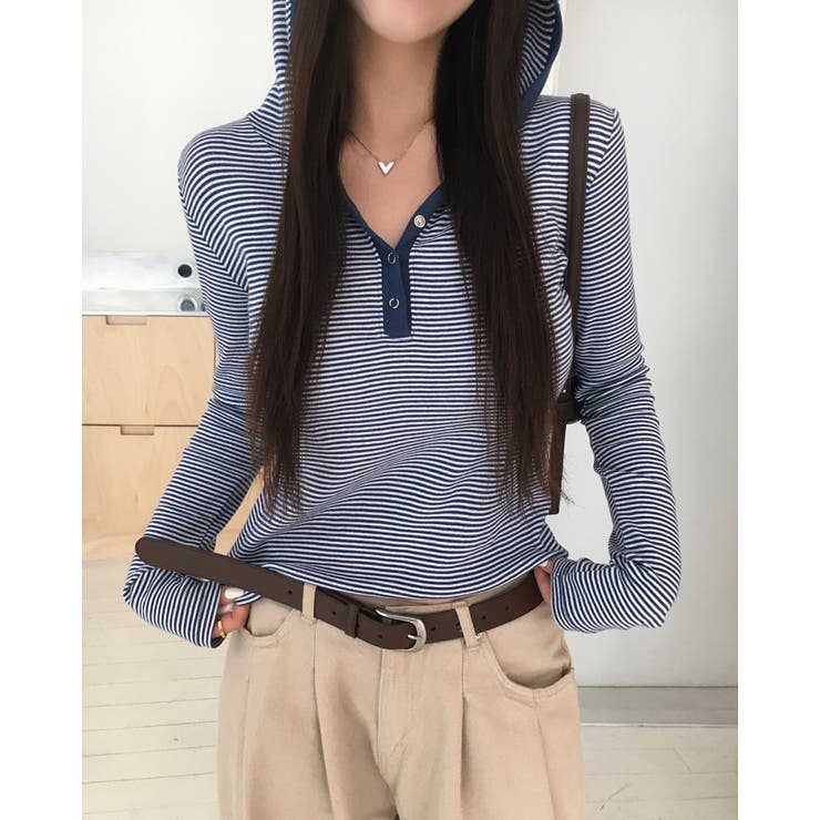 ボーダーフーディー長袖Tシャツ ts1454 | BEIDELLI | 詳細画像3 