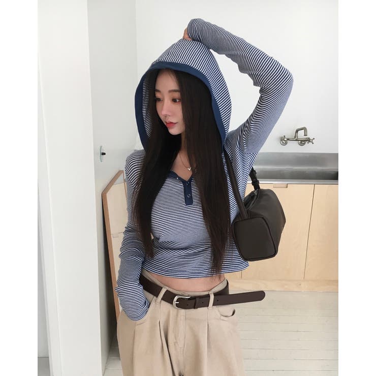 ボーダーフーディー長袖Tシャツ ts1454 | BEIDELLI | 詳細画像4 