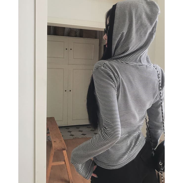 ボーダーフーディー長袖Tシャツ ts1454 | BEIDELLI | 詳細画像7 