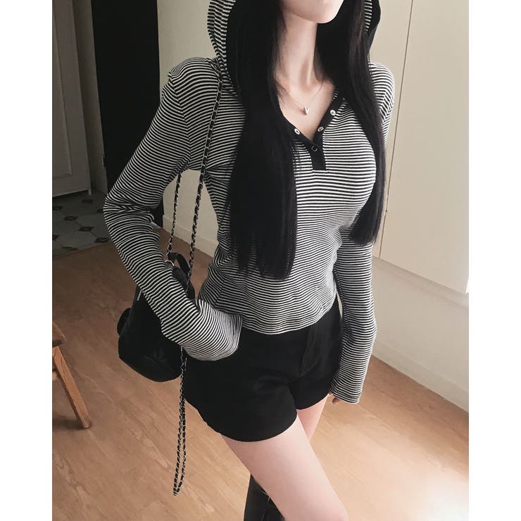 ボーダーフーディー長袖Tシャツ ts1454 | BEIDELLI | 詳細画像8 