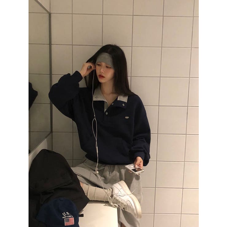 ルーズフィット配色プラケットトレーナー ts1374 | BEIDELLI | 詳細画像6 