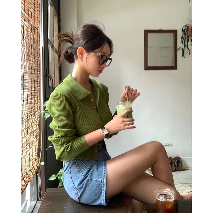 ビビッド、カラーネックリブニットカーディガン cd1245 | BEIDELLI | 詳細画像5 