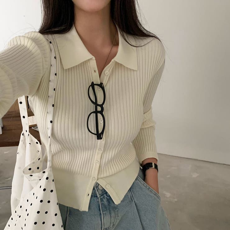 ビビッド、カラーネックリブニットカーディガン cd1245 | BEIDELLI | 詳細画像9 