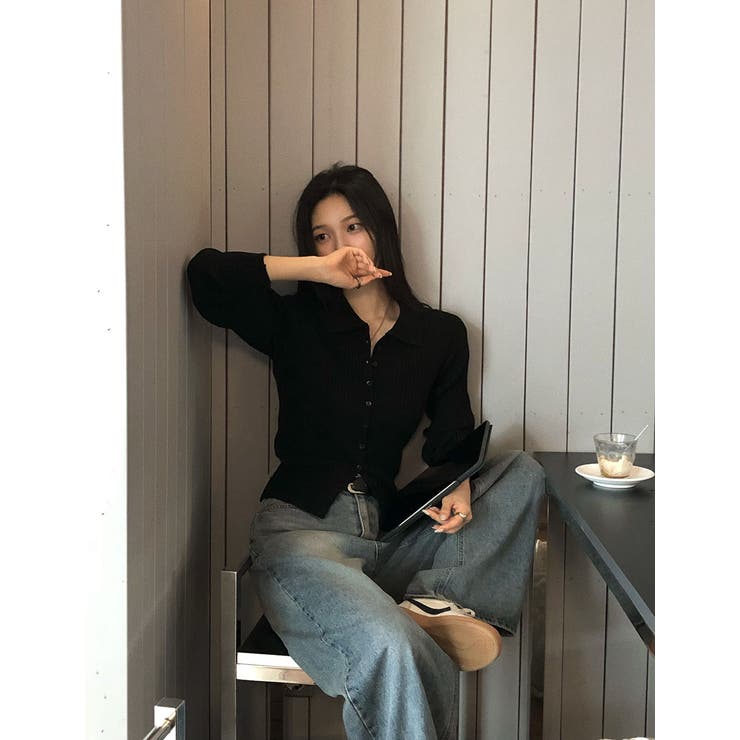 ビビッド、カラーネックリブニットカーディガン cd1245 | BEIDELLI | 詳細画像11 