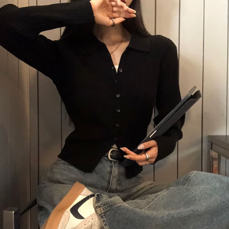 ビビッド、カラーネックリブニットカーディガン cd1245 | BEIDELLI | 詳細画像10 