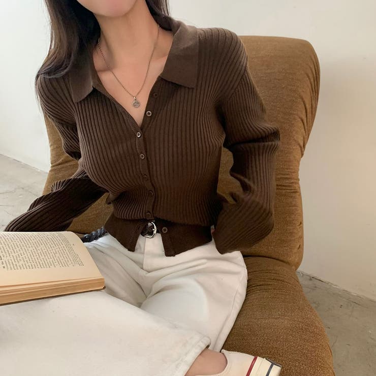 ビビッド、カラーネックリブニットカーディガン cd1245 | BEIDELLI | 詳細画像14 