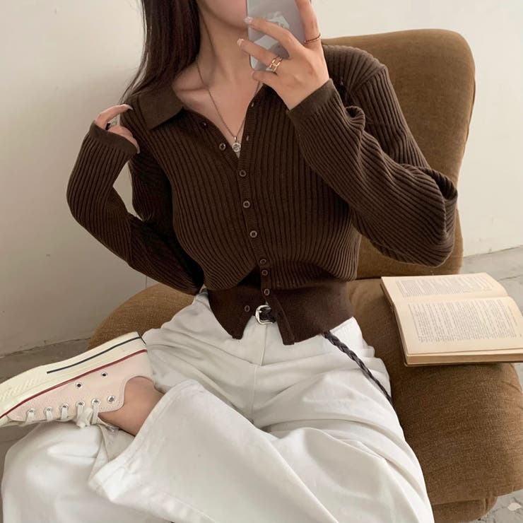 ビビッド、カラーネックリブニットカーディガン cd1245 | BEIDELLI | 詳細画像17 