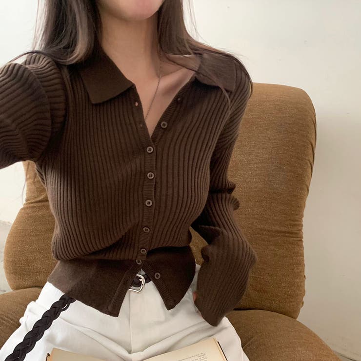 ビビッド、カラーネックリブニットカーディガン cd1245 | BEIDELLI | 詳細画像16 