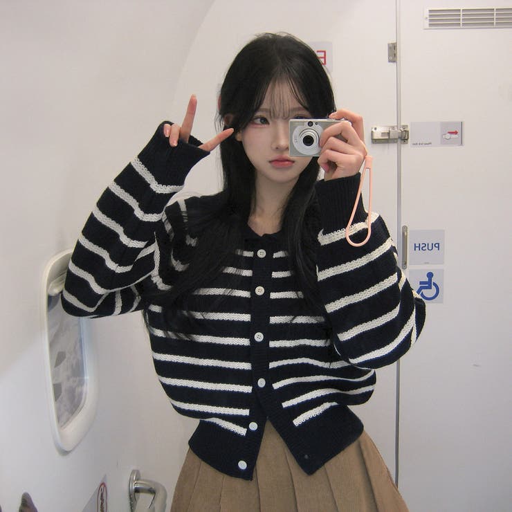 エル、ストライプニットカーディガン cd1259 | BEIDELLI | 詳細画像6 