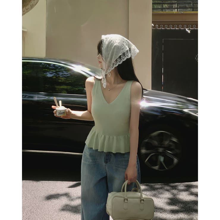 ラッフル、フリルニットキャミソール・ノースリーブ ts1392 | BEIDELLI | 詳細画像7 