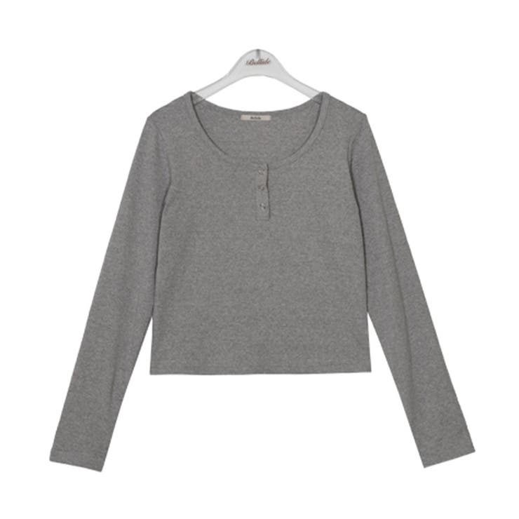 グレー | -3kgスナップゆとりフィット長袖Tシャツ ts1316 | BEIDELLI