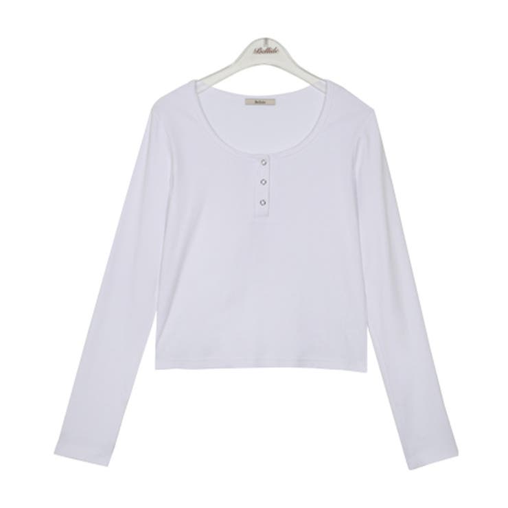 ホワイト | -3kgスナップゆとりフィット長袖Tシャツ ts1316 | BEIDELLI