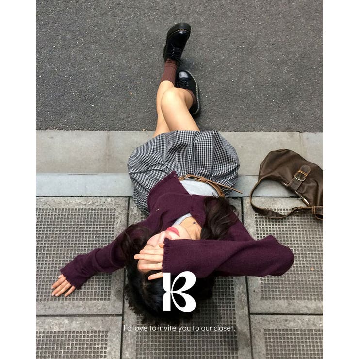 パープル | キャンディー フリルニットカーディガン cd1280 | BEIDELLI