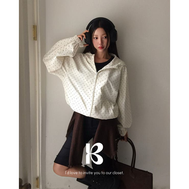 アイボリー | ミリドットフードウィンドブレーカー jp1183 | BEIDELLI