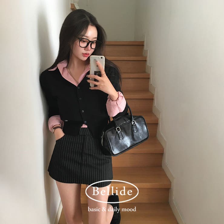 ピンク | 7color、デイリースタンダードクロップドシャツ bs1181 | BEIDELLI