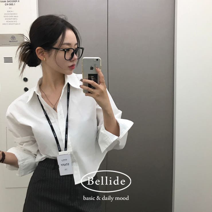 ホワイト | 7color、デイリースタンダードクロップドシャツ bs1181 | BEIDELLI