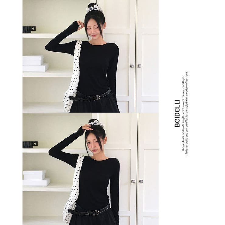 ブラック | リジュ フライス長袖Tシャツ ts1412 | BEIDELLI