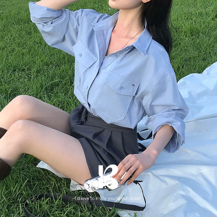 スカイ ブルー | アントン、ポケットルーズフィットシャツ bs1194 | BEIDELLI