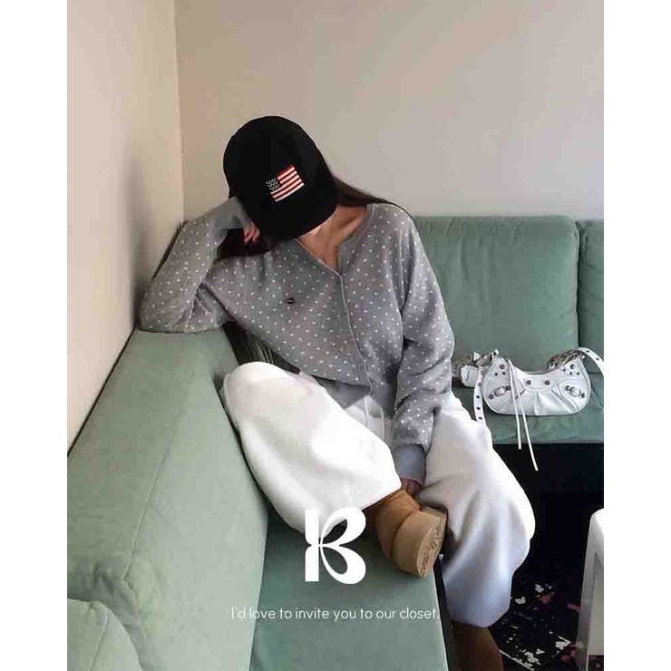 グレー | ポキードットニットカーディガン cd1281 | BEIDELLI