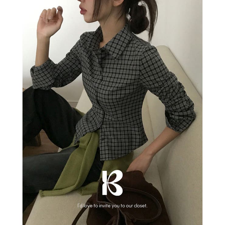 ブラック | トリックスリムフィットチェックシャツ bs1207 | BEIDELLI