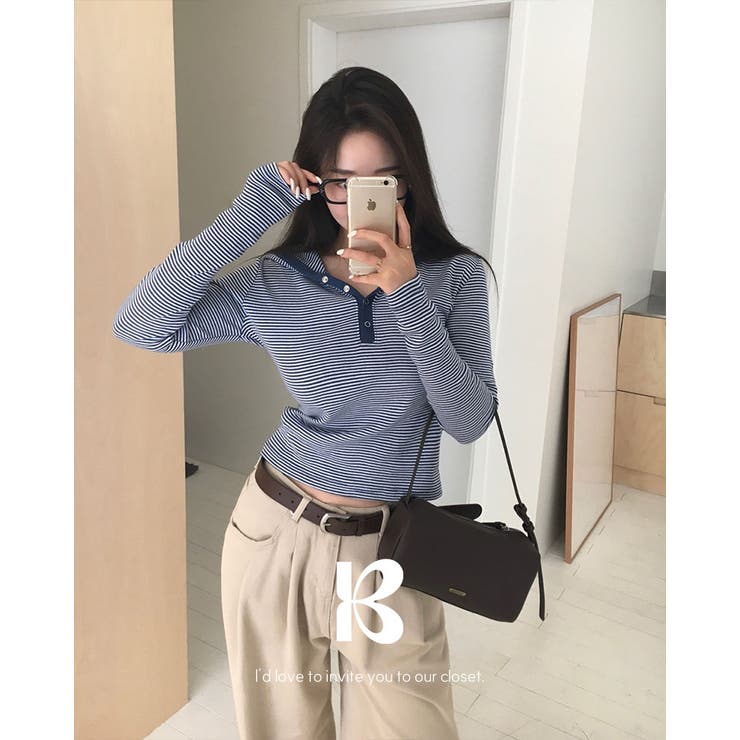 ブルー | ボーダーフーディー長袖Tシャツ ts1454 | BEIDELLI