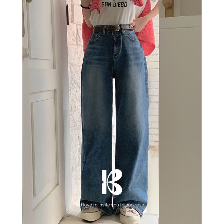 ブルー | オーシャンワイドデニムパンツ pt1385 | BEIDELLI