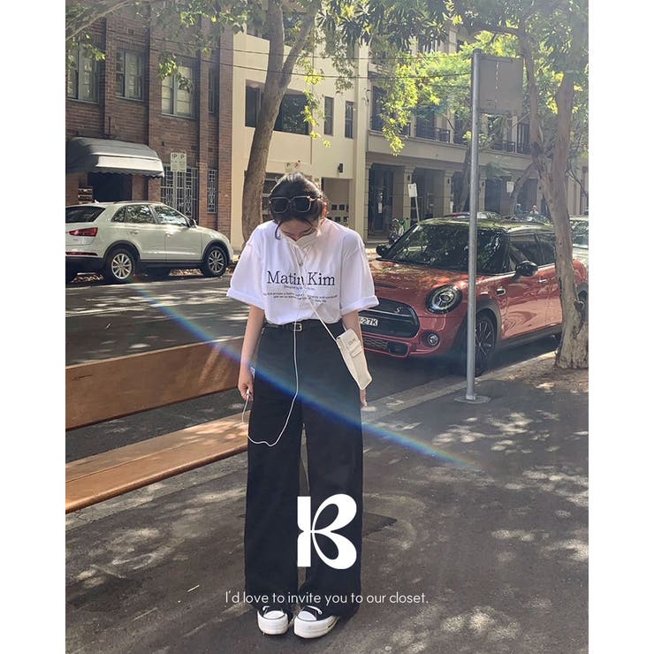 ブラック | オールデイベーシックコットンワイドパンツ pt1389 | BEIDELLI