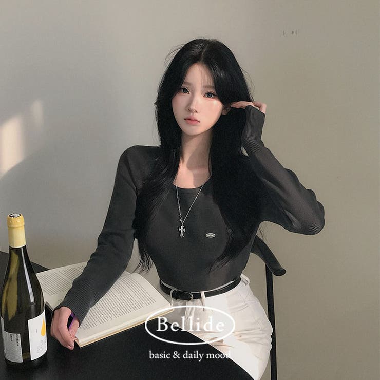 チャコール | ティルダ、ラウンドラグランニット nt1297 | BEIDELLI