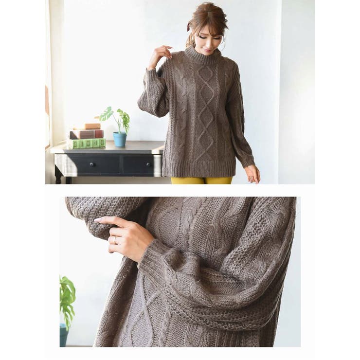 RIELLE riche◆ニット・セーター(厚手)/--/アクリル/BEG/24ai-rjk07 RIELLE riche(リエルリシェ) / ニット・セーター(厚手