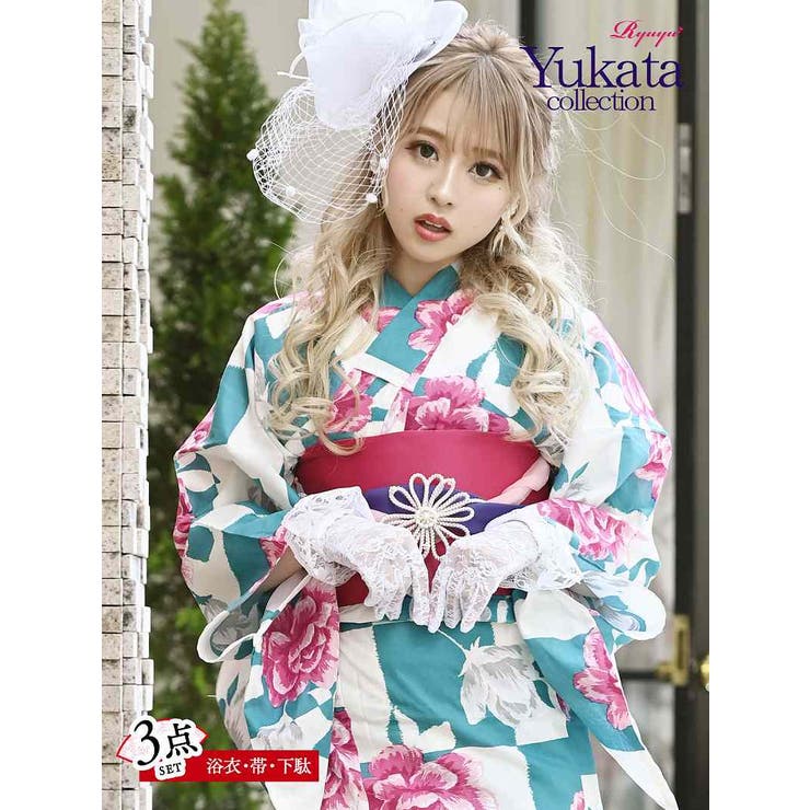 薔薇 白 浴衣 市松模様 ピンク 品番 Rv Ryuyu リューユ のレディースファッション通販 Shoplist ショップリスト