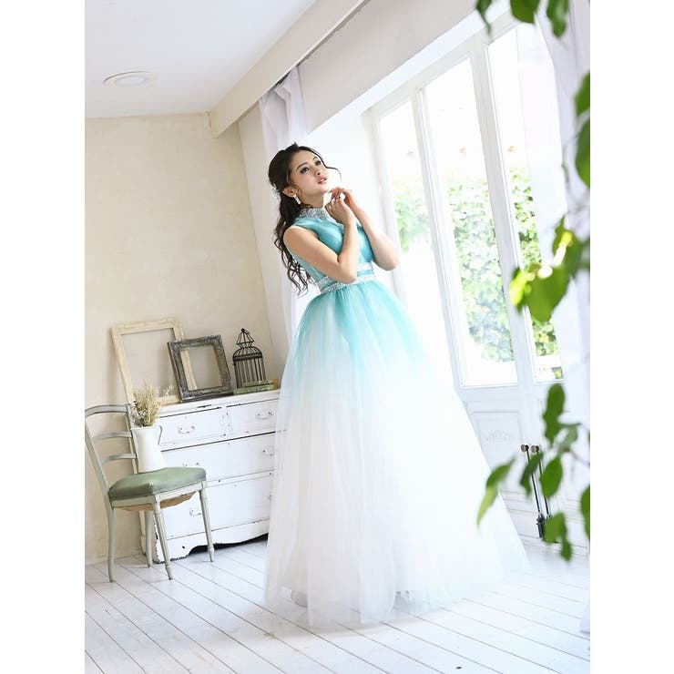 ブルー | キャバドレス ロング スパンコール | Ryuyu