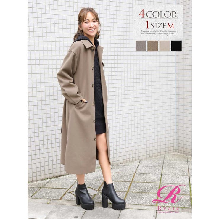 キャバコート ロング丈アウター コート サイドスリット入り ワンカラー 品番 Rv Ryuyu リューユ のレディース ファッション通販 Shoplist ショップリスト