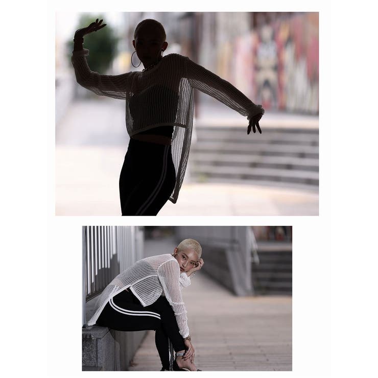 トップス メッシュニット カットソー | bombshell | 詳細画像4 