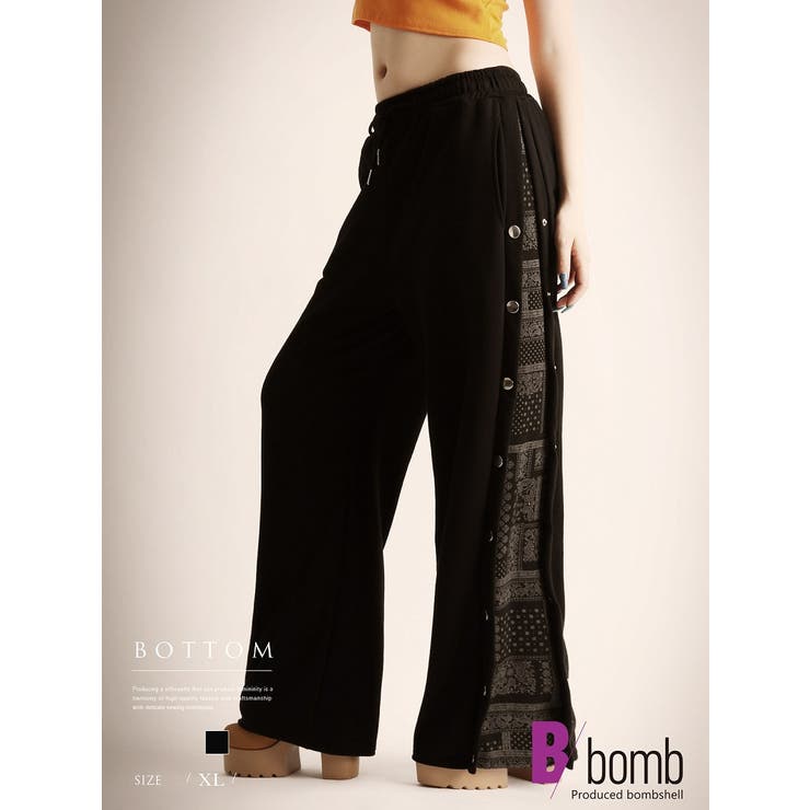 ブラック | スウェット ロングパンツ ボトムス | bombshell