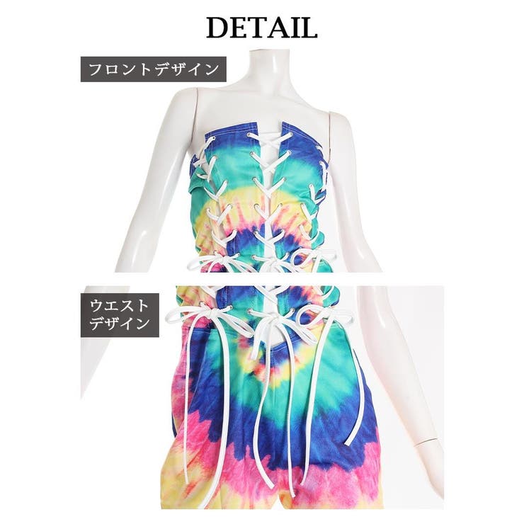 オールインワンサロペット レインボー タイダイ柄 | bombshell | 詳細画像10 