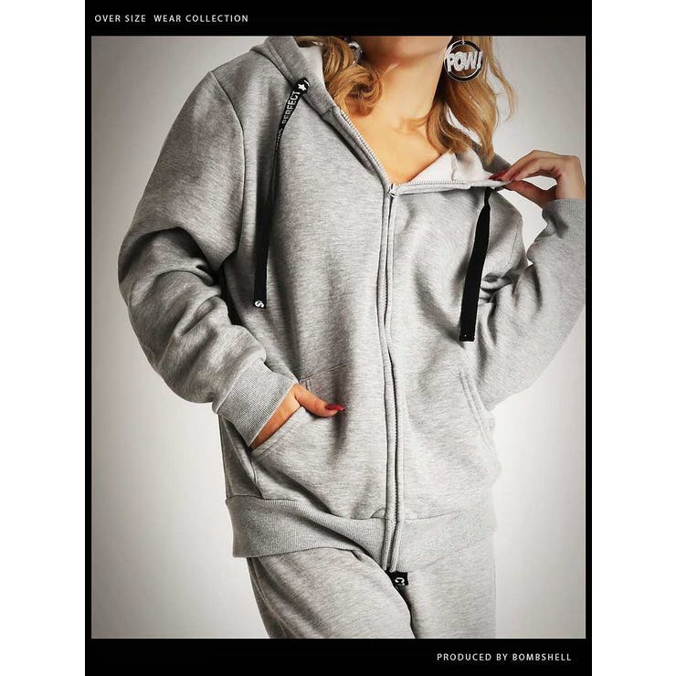 グレー | パーカー トレーナー 裏起毛 | bombshell