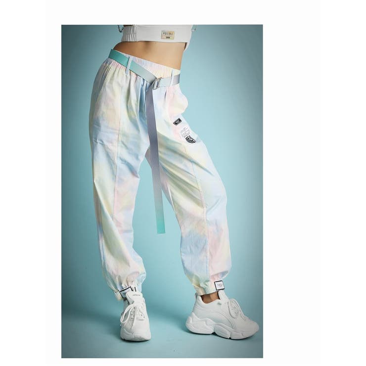 ブルー | パンツ サルエルパンツ タイダイ柄 | bombshell