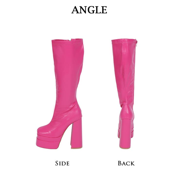 ケンゾー　ロングブーツ　ベルベット　ベロア　レザー　ヴィンテージ　総柄　ピンク ブーツ ダンスシューズ フェイクレザー[品番：RV000010939]｜bombshell